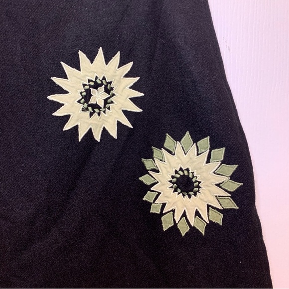 WALLIS Black and Green Wool Midi A-Line Skirt Women’s Size 12 - Picture 4 of 7